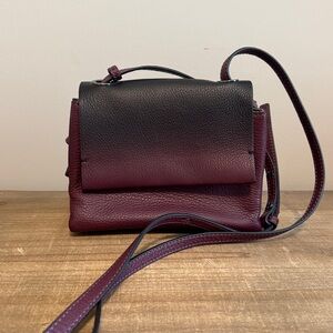 Vince Camuto Black and Burgundy Crossbody Bag